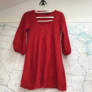 Red Crochet Mini Dress or Tunic